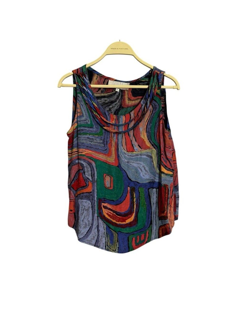 Vintage Platinum Dorothy Schoelen Blouse Women Petite Sleeveless Abstract Retro